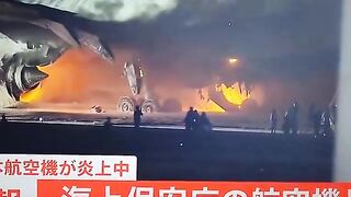 JUST IN - Japan Airlines Collides with Coast Guard plane at Tokyo Airport.