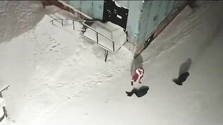 Santa Caught on Camera Beating someone in Between Delivering Gifts