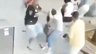 Man attacks a woman in public and finds out
