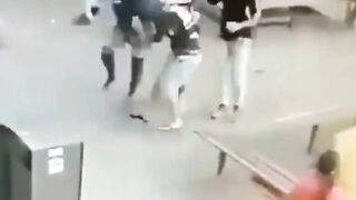 Man attacks a woman in public and finds out