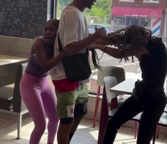 This is a visually rich and unconventional horror-drama fight inside of a McDonalds I think?