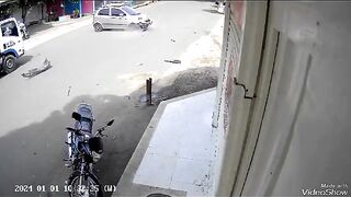 Motorcyclist gets Foot Ripped off in Accident...Watch Slow Motion