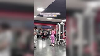 Hot Girl at Gym sets Up Camera to See how many Guys Check Her Out, but wears Sexy