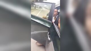 Little Baby Man Jumps out of Moving Car