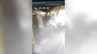 These Bus Passengers will be Gone in Seconds...Crash Rips it in Half