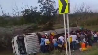 Overturned Bus Full of People and More trying to Help...but Something goes Wrong