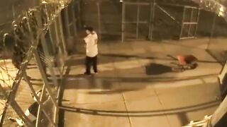 Organized Prison Murder..Visitor on other Side of Fence Murdered. Inmate instantly gives Himself Up