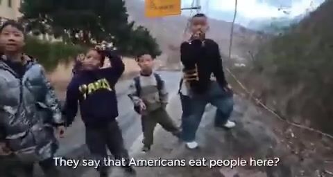 Chinese children are being indoctrinated that Americans eat people!