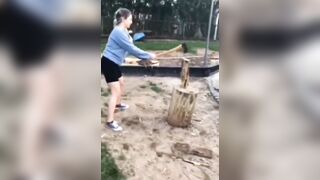 Big Girl wanted to Chop some Wood...