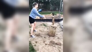 Big Girl wanted to Chop some Wood...