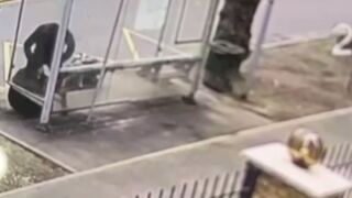 Tough Guy beats an Elderly Woman to near Death at the Bus Stop