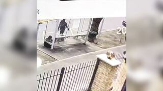 Tough Guy beats an Elderly Woman to near Death at the Bus Stop