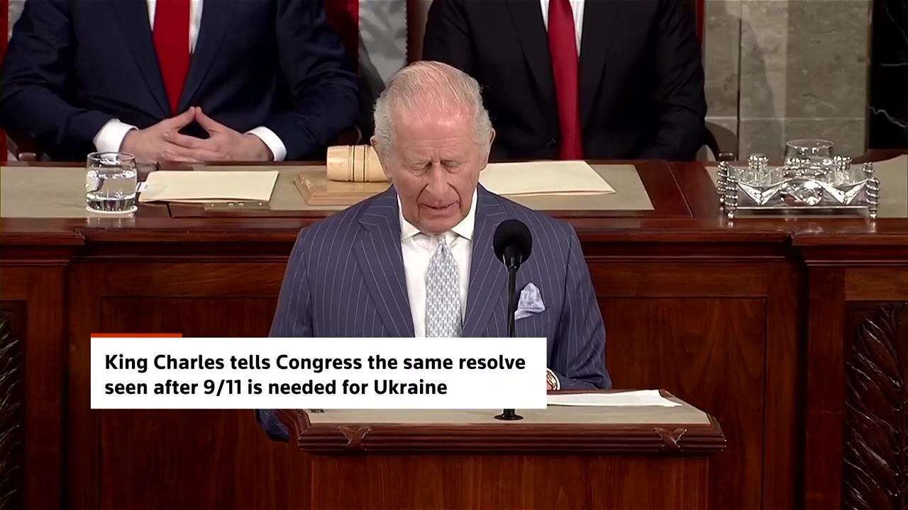 British King Charles III he came to the US Congress to deliver a message.