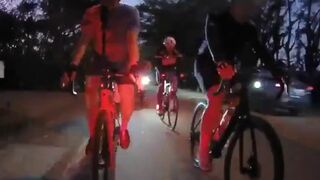 Bicycle Team Cruising meet Idiot going the Wrong Way