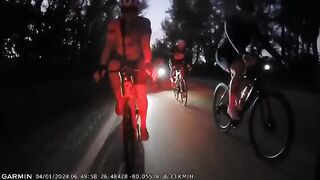 Bicycle Team Cruising meet Idiot going the Wrong Way