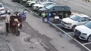 Kid Goes for a Ride when he Tries Dropping a Firework Down a Sewer.