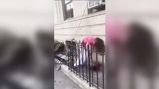 Lady in NYC is Impaled by Iron Fence..Appears to be Still Alive