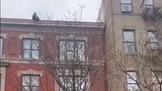 End of Life Jump shows Woman Land on the Concrete Steps (NYC)