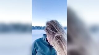 What -30 Degrees does to a Girl's Hair..Watch