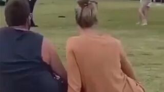 Couple on Picnic get a Surprise Show from Crazy Girls vs Cops