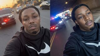 Man records a chase with police as they are required to wait until he runs out of gas