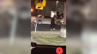 Kid being Chased or Running Away with his Crew Run into the Street and Gets It