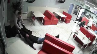 Russians.... Brutal Beating broke out at Pap Grill,these Guys Destroy the Employees