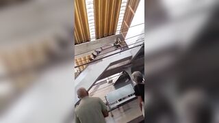 Fatal Mistake: Man tries Climbing up the Escalator to Show Off or in a Hurry?