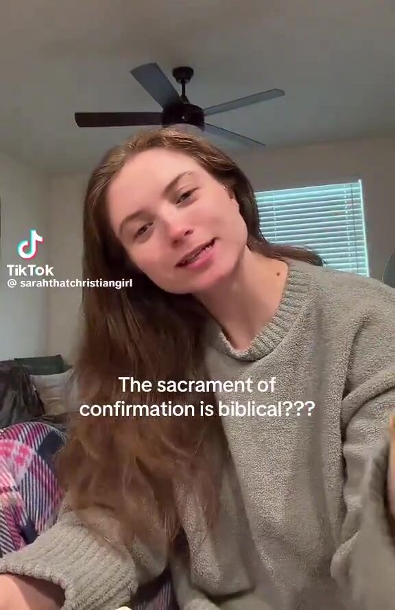 She stumbled upon a Bible verse which confirms the Sacrament of Confirmation is truly Biblical