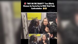 Two elderly women go toe to toe in wild viral train confrontation