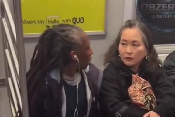 Two elderly women go toe to toe in wild viral train confrontation