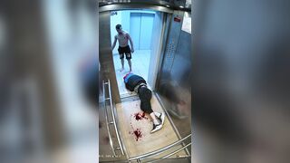 Russian Drinking Buddy Beats his Friend Half to Death in Elevator