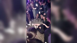 Girl with Big Booty and Short Shorts Twerks Mid Street Fight
