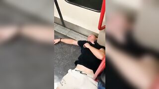 Racist White British Man is given KO Therapy on the Train by 3 Black Passengers