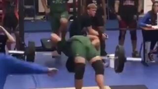 Weight Lifter looks like He Breaks his Neck the Way his Head Lands