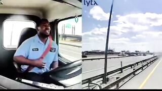 Dashcam video shows United Airlines flight striking truck during landing at Newark AP