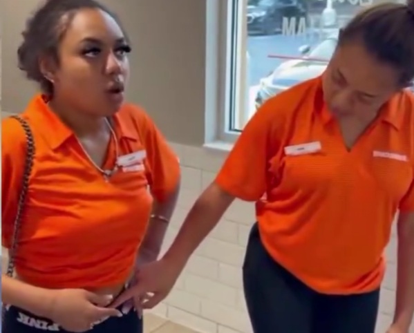 A Whataburger employee is upset with her manager for refusing to let her wear her shirt like a crop top.
