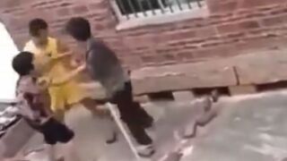 Watch the Poor Mom trying to Break Up Fight with her Sons'