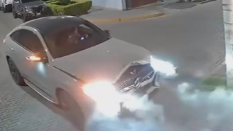 Woman runs over and nearly kills a security guard