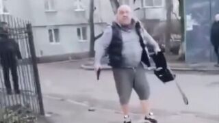 Migrant Throws Stone at This Tough Elderly Man Who Shoots the Punk.