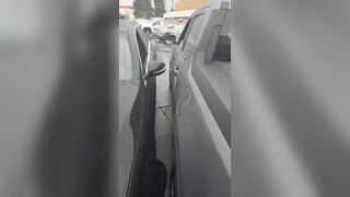 Full Video of Woman Spitting and Harrassing Man who Parked so Close to Her Car , Can you Blame Her?