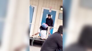 Afro Knocked Out Cold Hanging from his Backpack for Disrespecting Kid's Mom