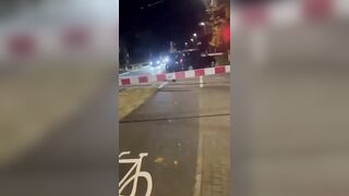 Drunk Driver vs. Train. Kid tries to get his Car out on Time?