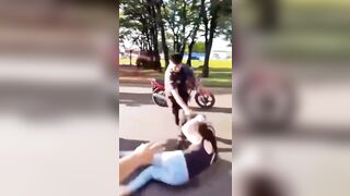Brazilian Karen and her daughter gets beating from military police