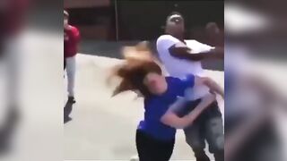 Guy warns Girl he’ll Knock Her Out. She laughs at him. Guy Knocks her out