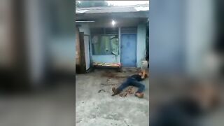 Bruce Lee Recorded by Girl Attacks a Window and Bleeds Out...(Girl does Nothing to Help)