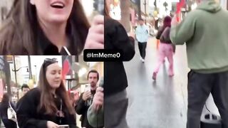 Some crazy psycho in LA started harassing a peaceful Christian street preacher.