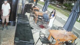 Brutal: Man Enjoying Dinner with Girlfriend is Shot Dead Point Blank in Front of Her (Watch until End)