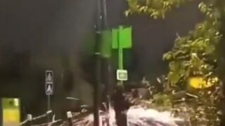 Protestors Knock Down a Pole, except it gets 3 of Them