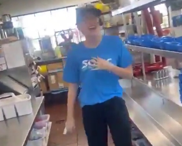Girl with the most bizarre laugh you have heard in a while
